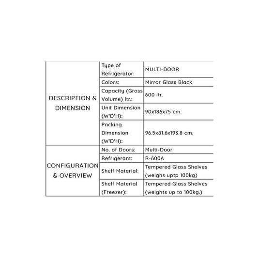 Dawlance Glass Door Refrigerator Inv Multi Door DFD-900