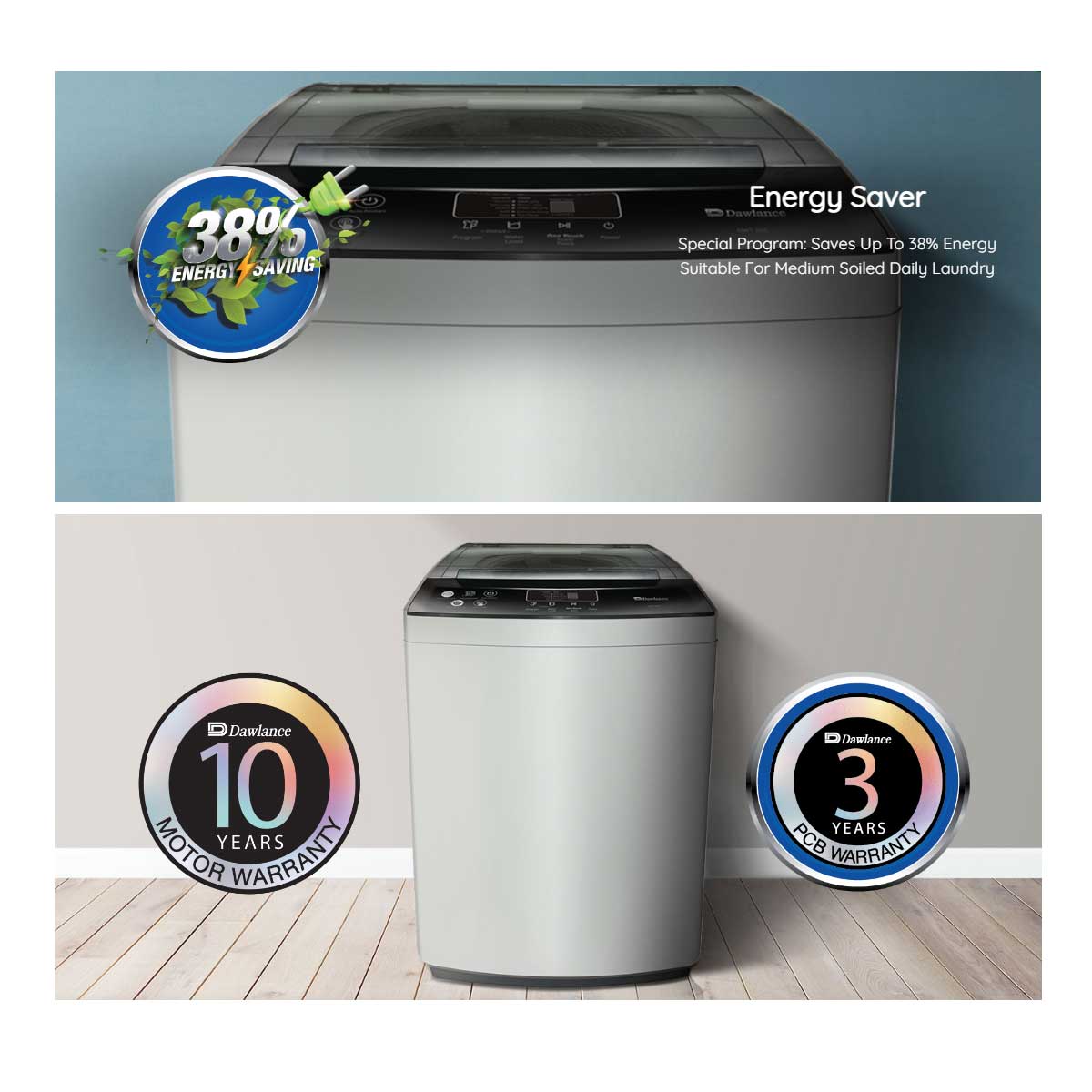 Dawlance DWT-9060 EZ Washing Machine Top Load Automatic– Electro Gas